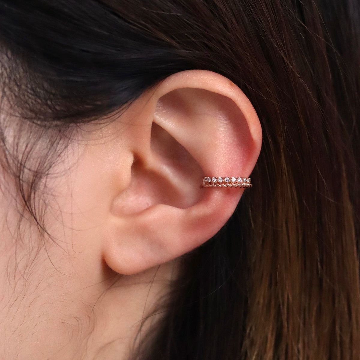 Simple Line Sparkle Ear Cuff-3
