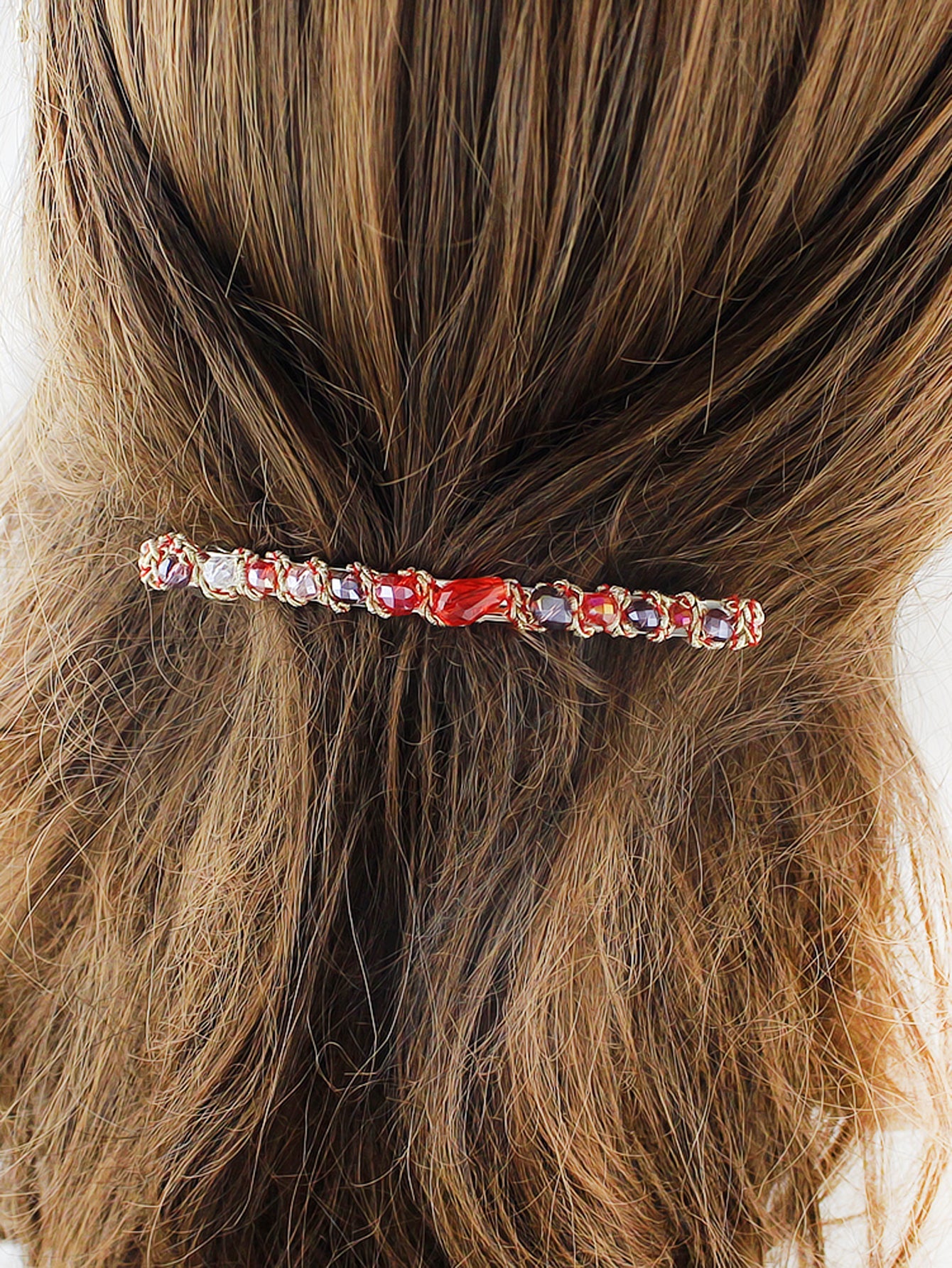 Luxury Handmade Colorful Acrylic Beads Hair Clips Barrette Girl Hair Accessories-1