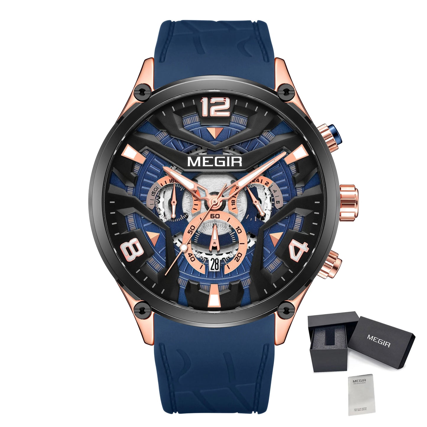 MEGIR Chronograph Men Watch Brand Luxury Military Watches Silicone Luminous Waterproof Date Man Wristwatch Sport Reloj Hombre-19