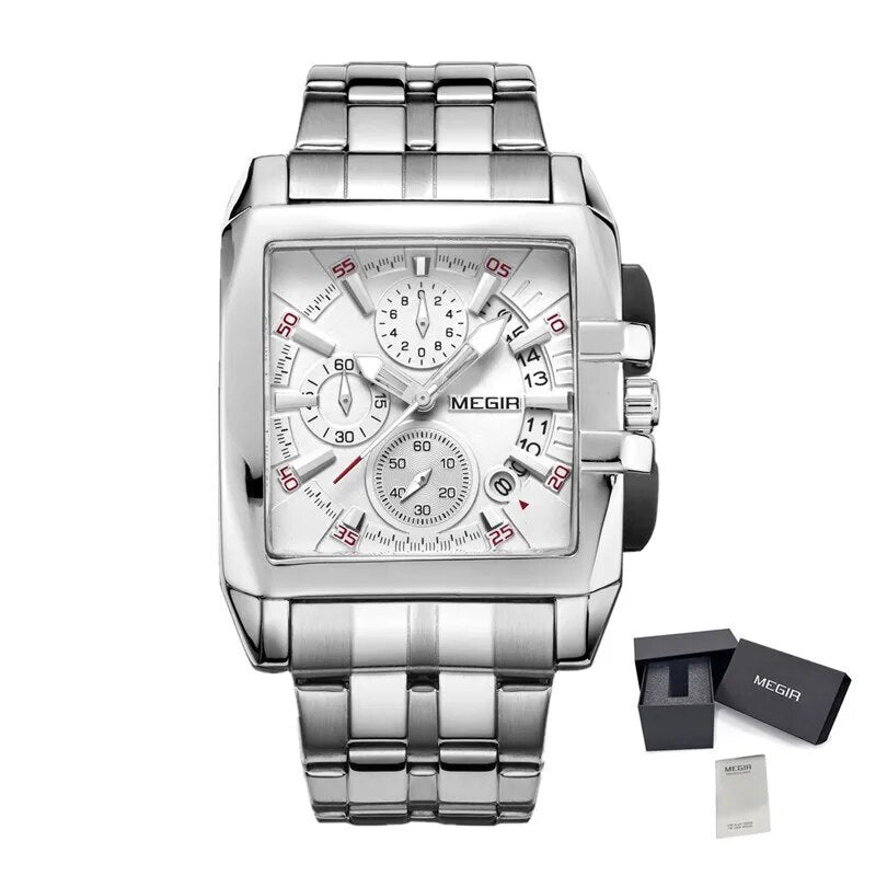 MEGIR Original Luxury Men Watch Stainless Steel Mens Quartz Wrist Watches Business Big Dial Wristwatches Relogio Masculino 2018-16