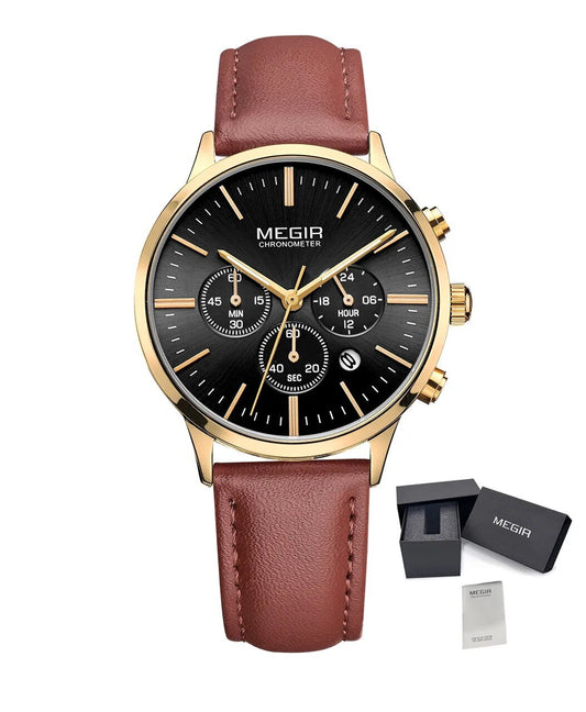 MEGIR Women Casual Watches Leather Strap Ladies Wristwatches Top Brand Luxury Fashion Female Dress Clock Relogio Feminino 2011L-10