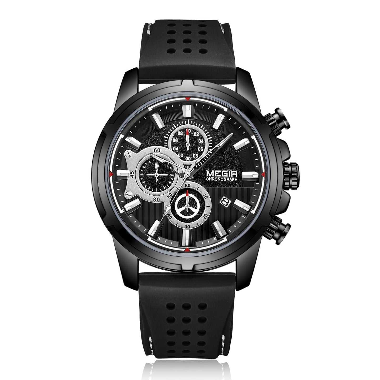 MEGIR Brand Luxury Sport Quartz Watch Silicone Chronograph Men Wristwatches Waterproof Male Calendar Clock Wrist Watch 2101-9
