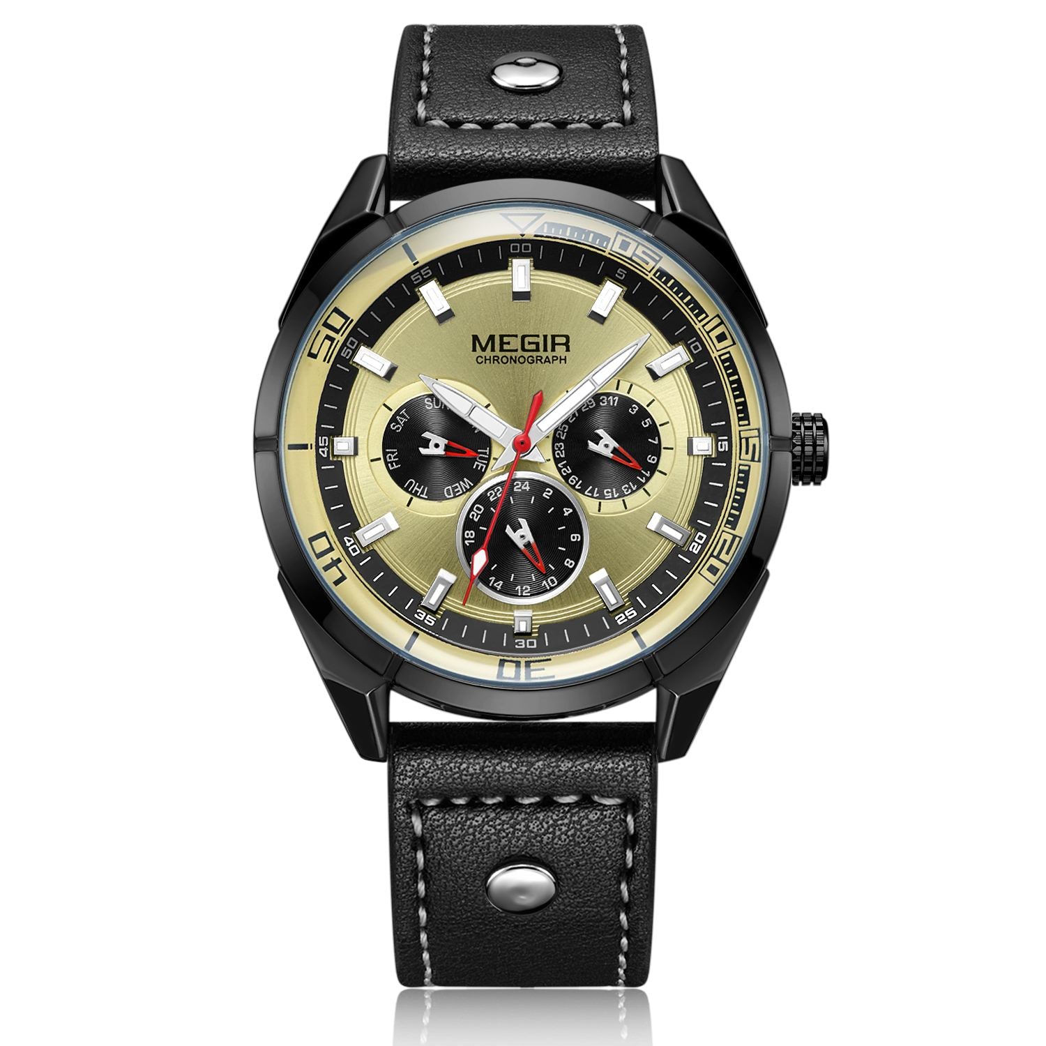 MEGIR Brand Quartz Men Watch Relogio Masculino Leather Strap Military Business Wrist Watches Men Clock Hour Time Man Chronograph-7