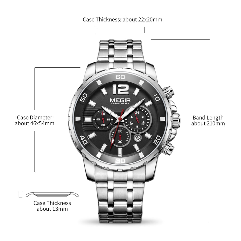 MEGIR Chronograph Quartz Men Watch Top Brand Luxury Military Wrist Watches Clock Men Relogio Masculino Business Wristwatch-13