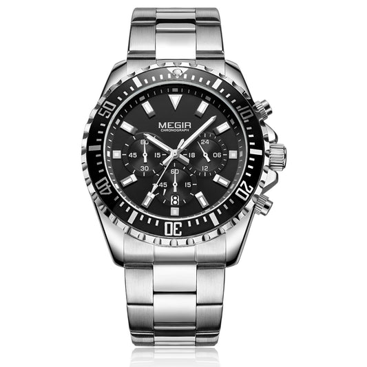 MEGIR Original Luxury Business Quartz Watch Men Brand Stainless Steel Chronograph Military WristWatch Clock Relogio Masculino-10