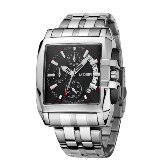MEGIR Original Luxury Men Watch Stainless Steel Mens Quartz Wrist Watches Business Big Dial Wristwatches Relogio Masculino 2018-10