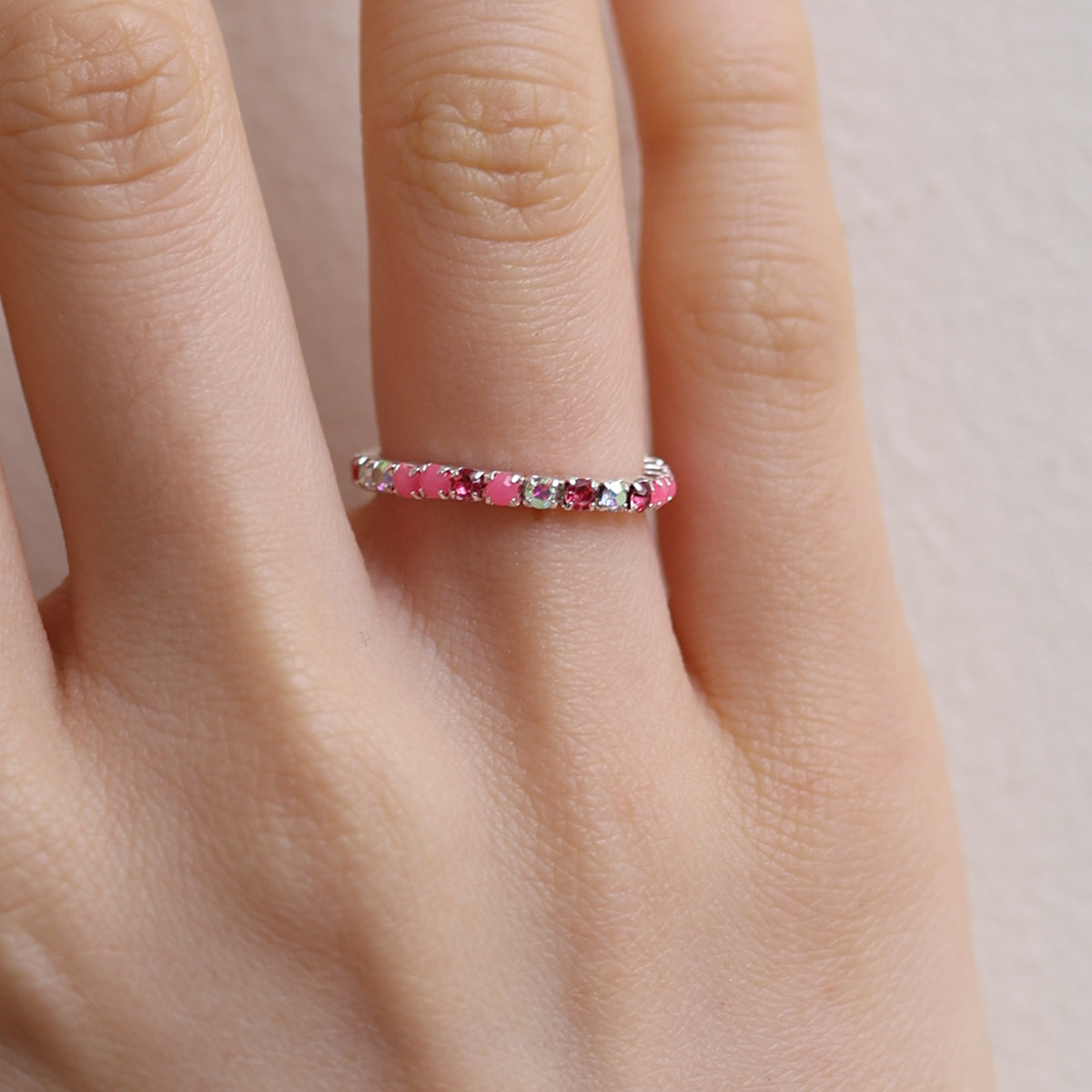 Stretchable tennis chain ring-43