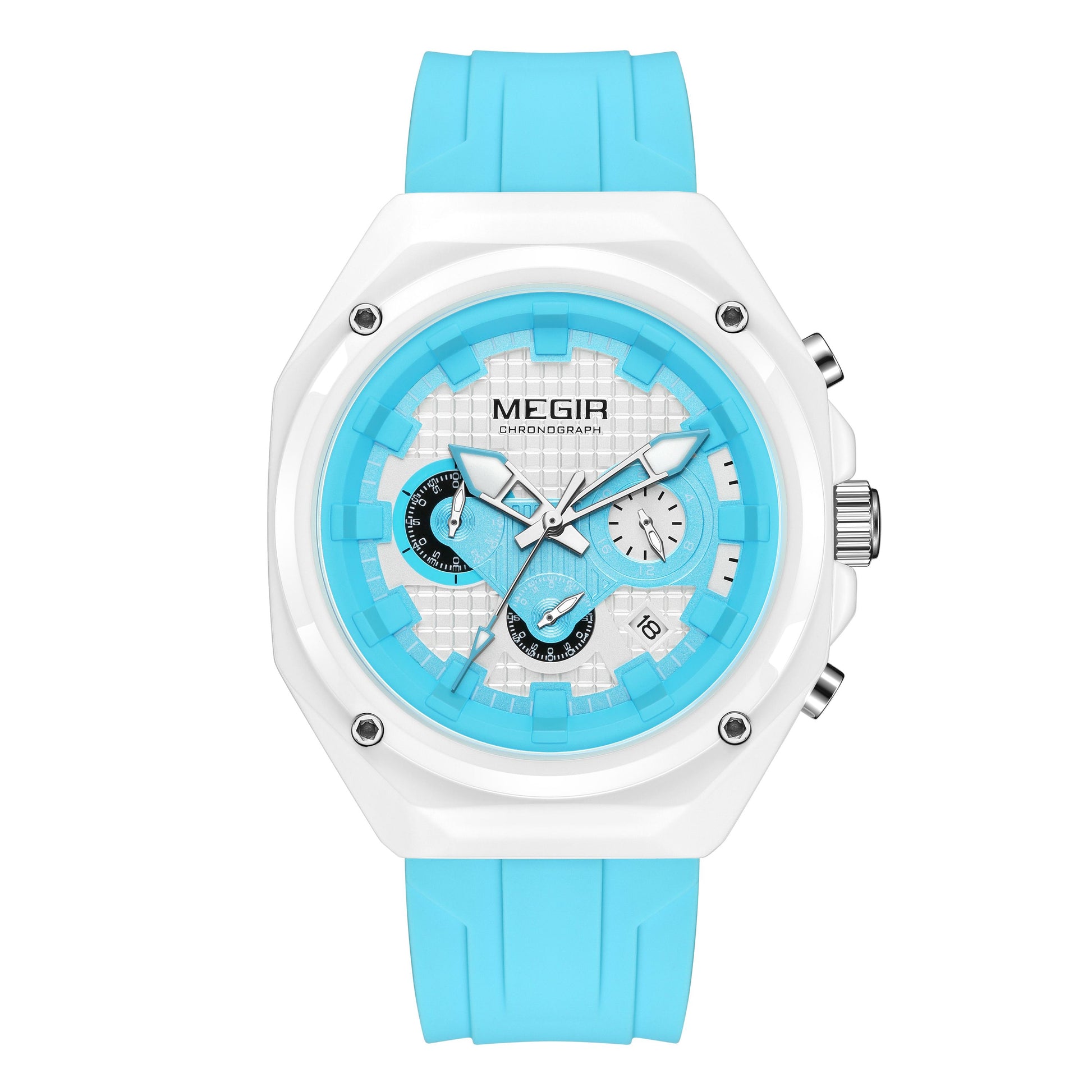 MEGIR Brand Men Quartz Watch Luxury Sport Wristwatches Waterproof Luminous 24 Hours Chronograph Clock Date Reloj Hombre 8118-15