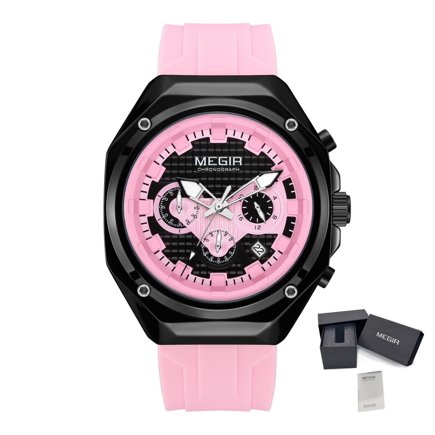 MEGIR Brand Men Quartz Watch Luxury Sport Wristwatches Waterproof Luminous 24 Hours Chronograph Clock Date Reloj Hombre 8118-20