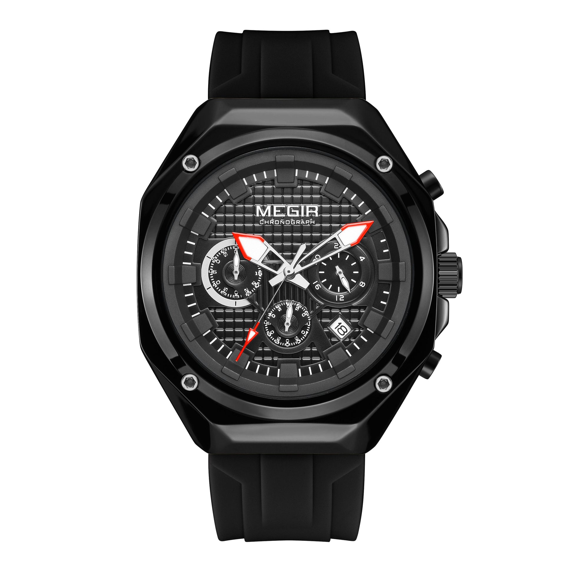 MEGIR Brand Men Quartz Watch Luxury Sport Wristwatches Waterproof Luminous 24 Hours Chronograph Clock Date Reloj Hombre 8118-12