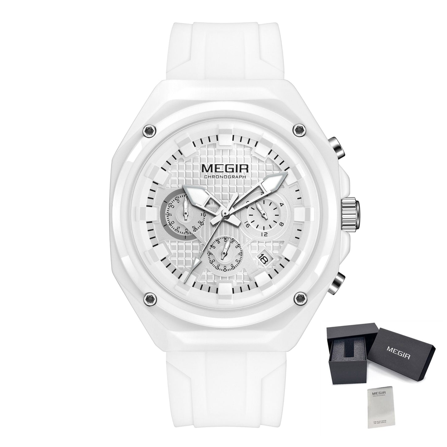 MEGIR Brand Men Quartz Watch Luxury Sport Wristwatches Waterproof Luminous 24 Hours Chronograph Clock Date Reloj Hombre 8118-22
