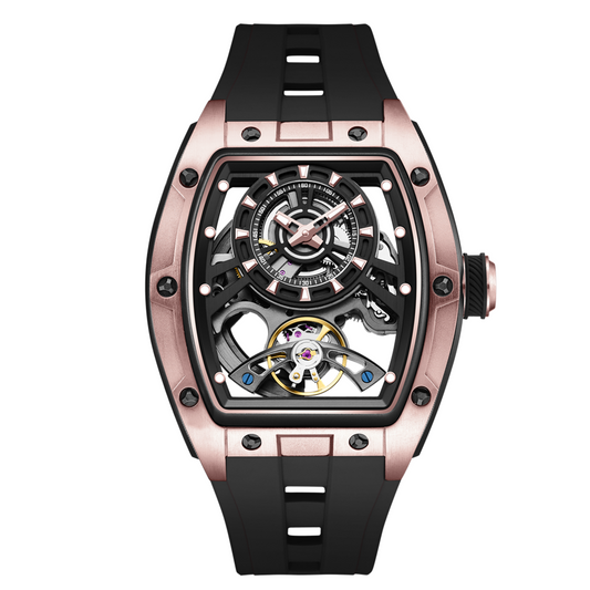 New Fashion Automatic Mechanical Watches for Men Waterproof Skeleton Dial Stainless Steel Case Male Wristwatch Clock 9198-6-0