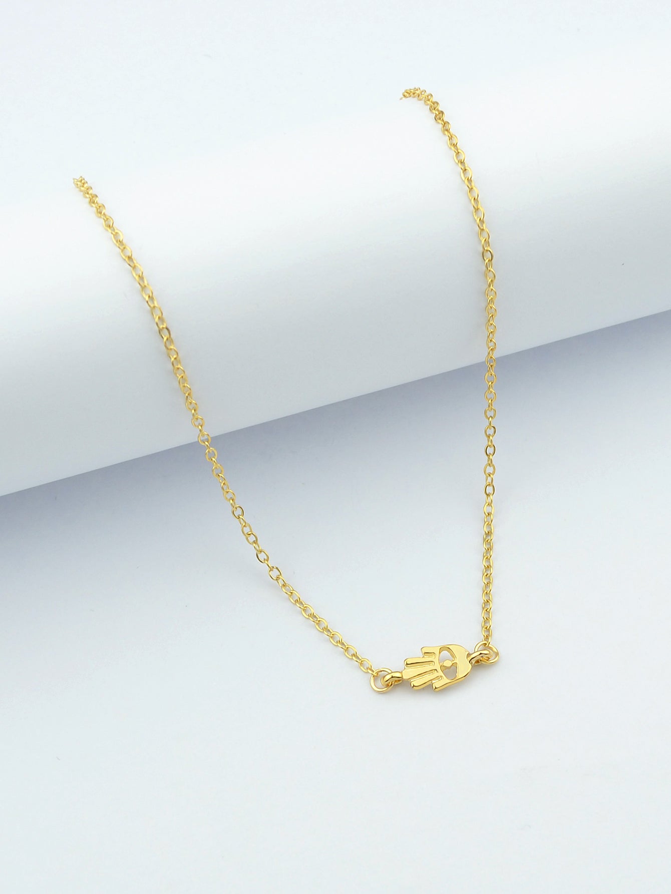 Minimalist Gold Silver Chain Hand Pendant Necklace Funny Gifts for Best Friends-3
