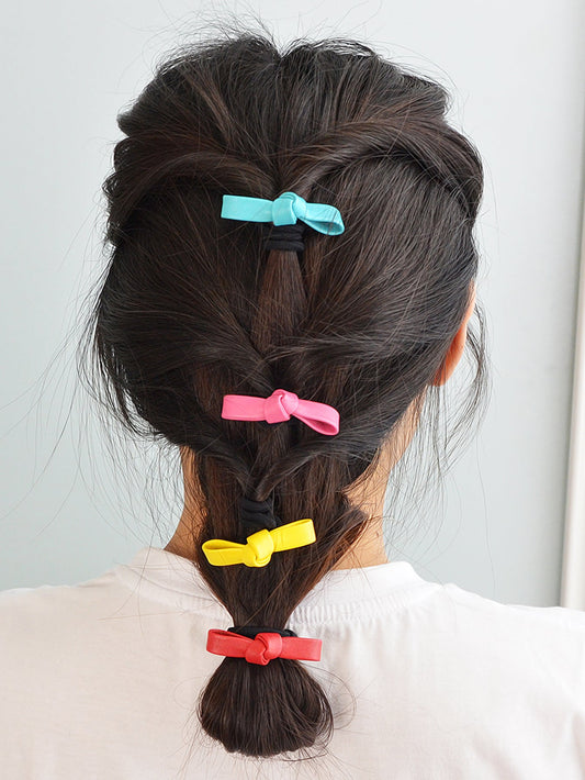 Hair Jewellery Black Elastic Rope Candy Color Bowknot Hair Ties Hair Accessories-0
