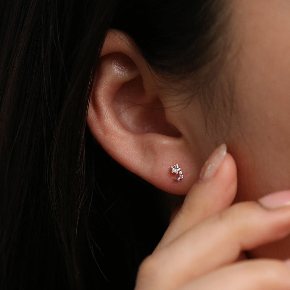 Tiny moon earrings-2