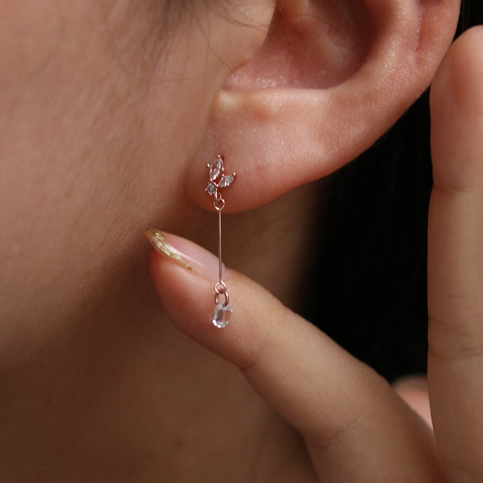 Cubic wing drop earrings-2