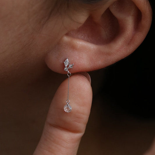 Cubic wing drop earrings-0