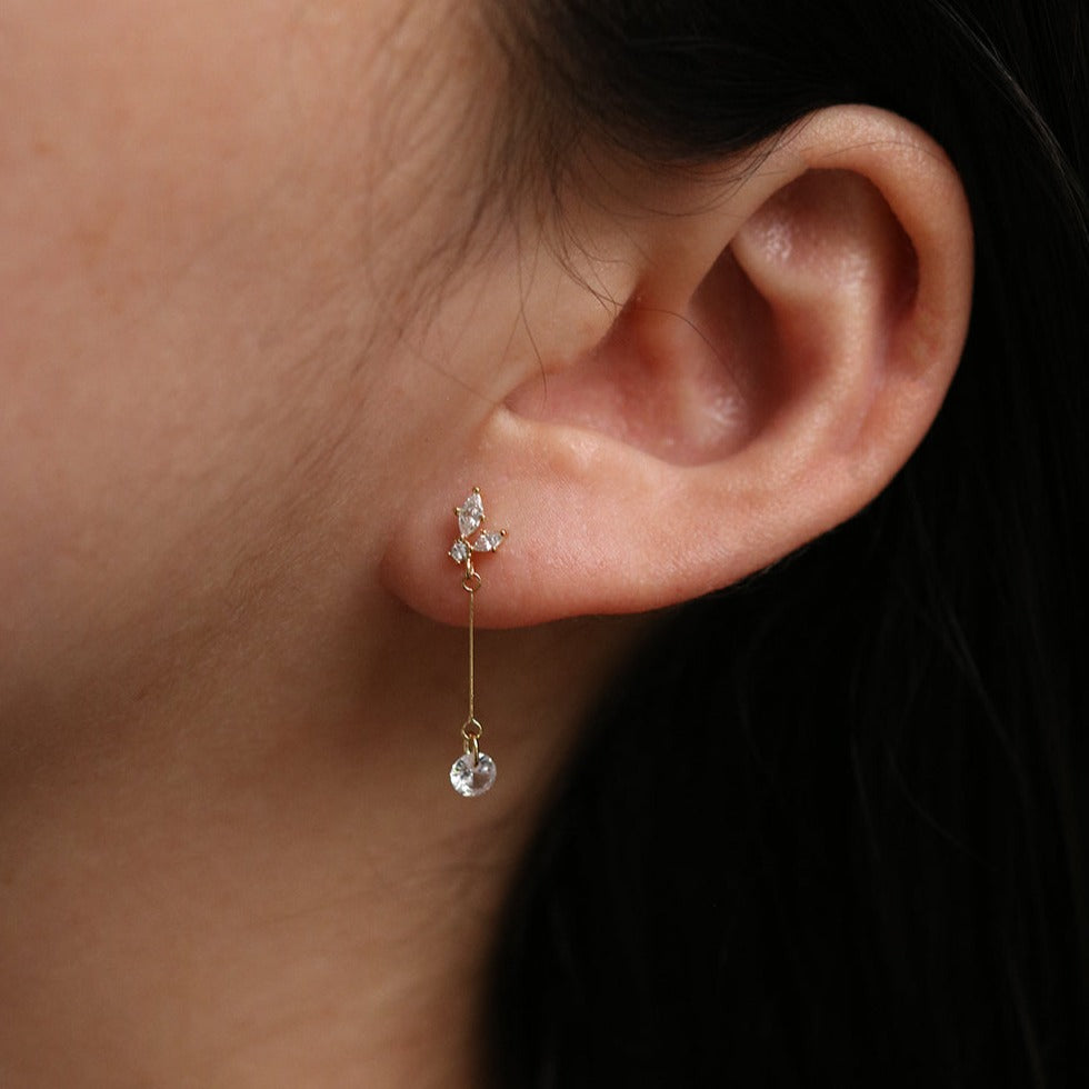 Cubic wing drop earrings-1
