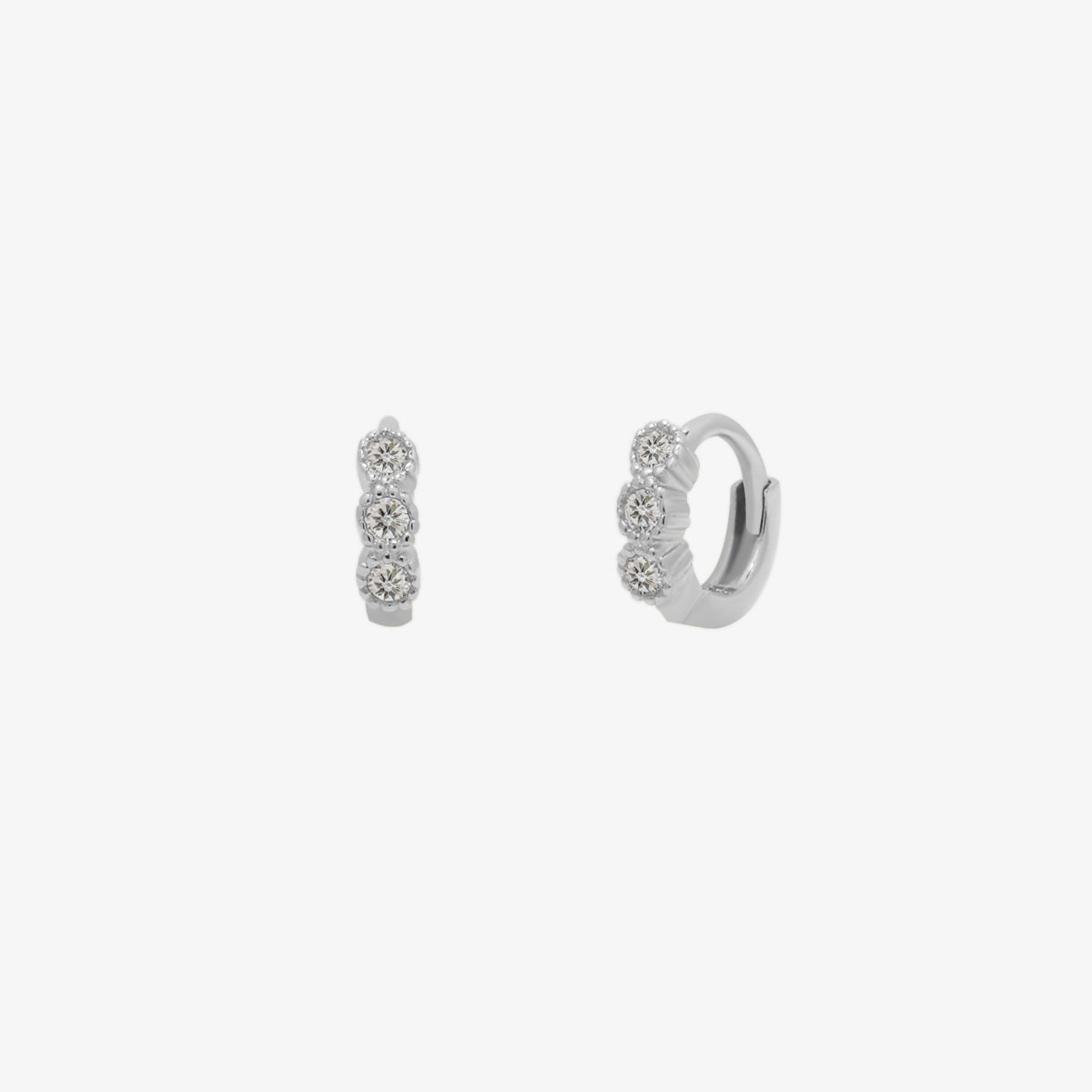 Triple gem huggie earring-1