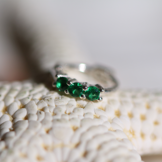 Triple gemstone huggie earring-0