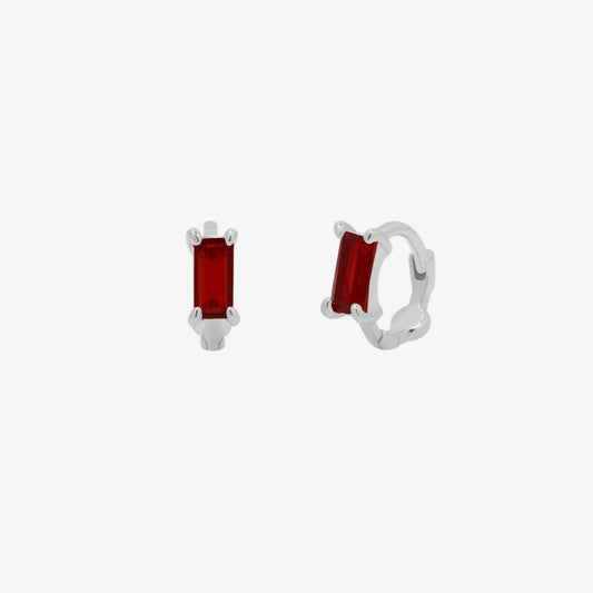 Baguette gemstone huggie earring-0