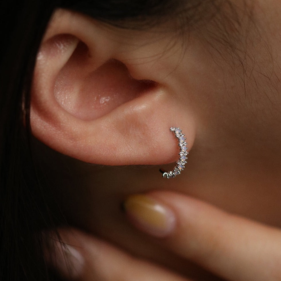 Snowflake semi-hoop earrings-2