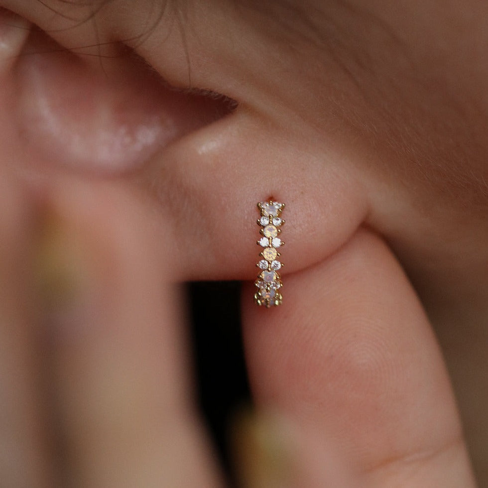 Snowflake semi-hoop earrings-1