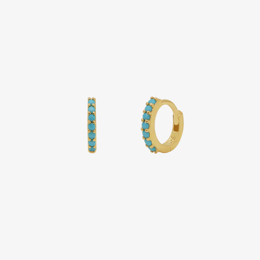 Turquoise Huggie Earrings-0
