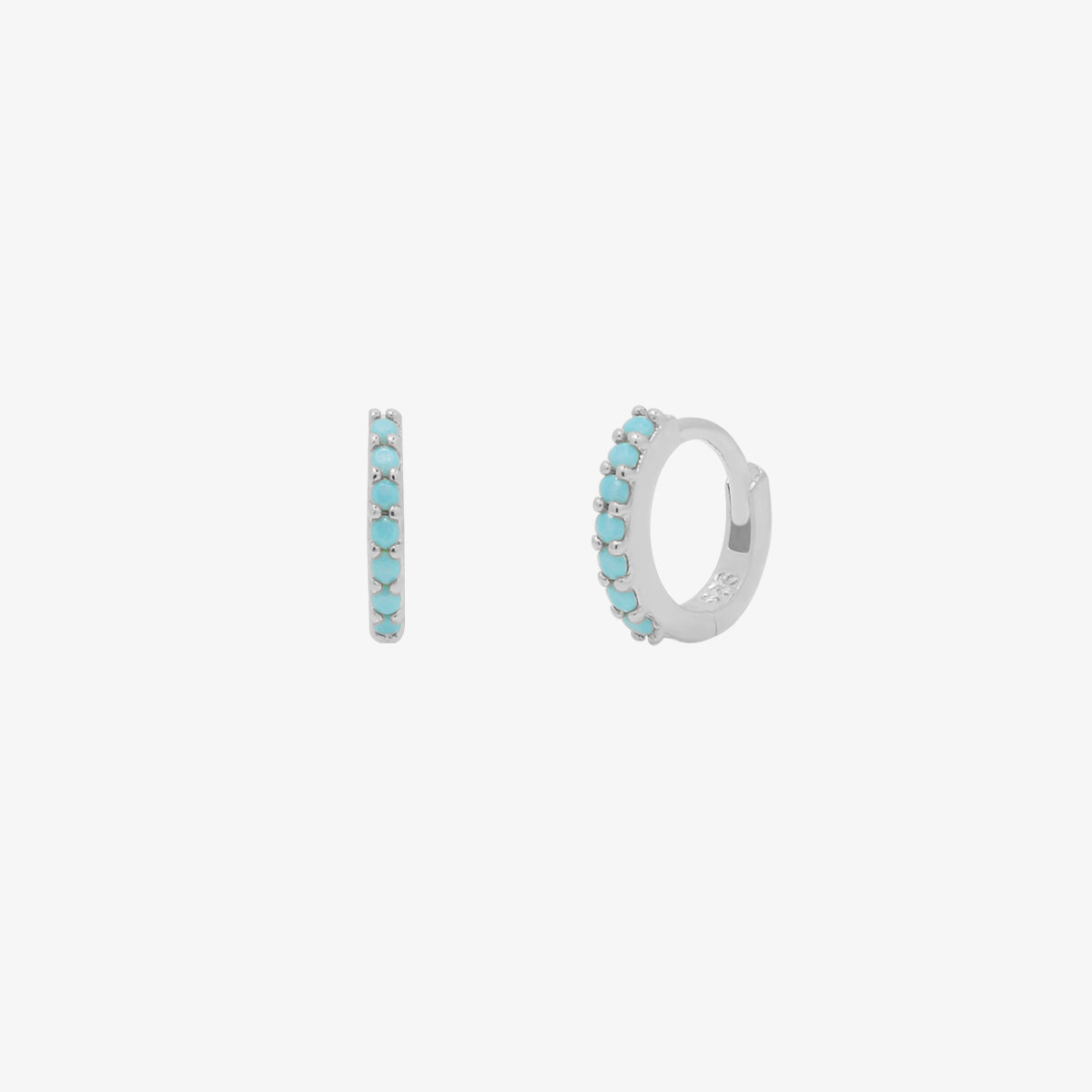 Turquoise Huggie Earrings-5