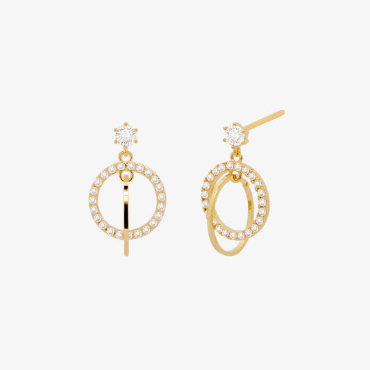 Circle charm dangle earrings-0