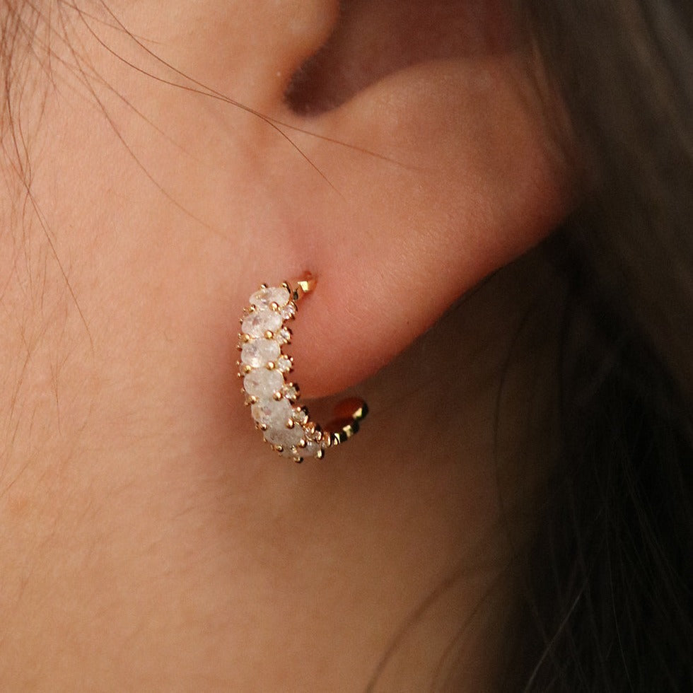 Cubic encased semi-hoop earrings-2
