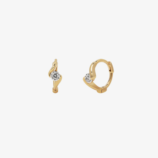 Cubic Twist Huggie Earrings-0