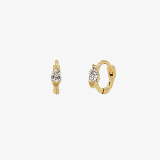 Teardrop Cubic Huggie Earring-0