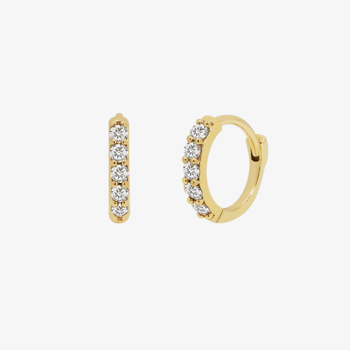 Pave huggie earrings-0