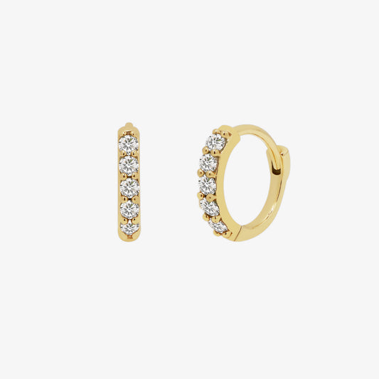 Pave huggie earrings-0