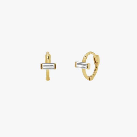 Landscape Cubic Huggie Earrings-0