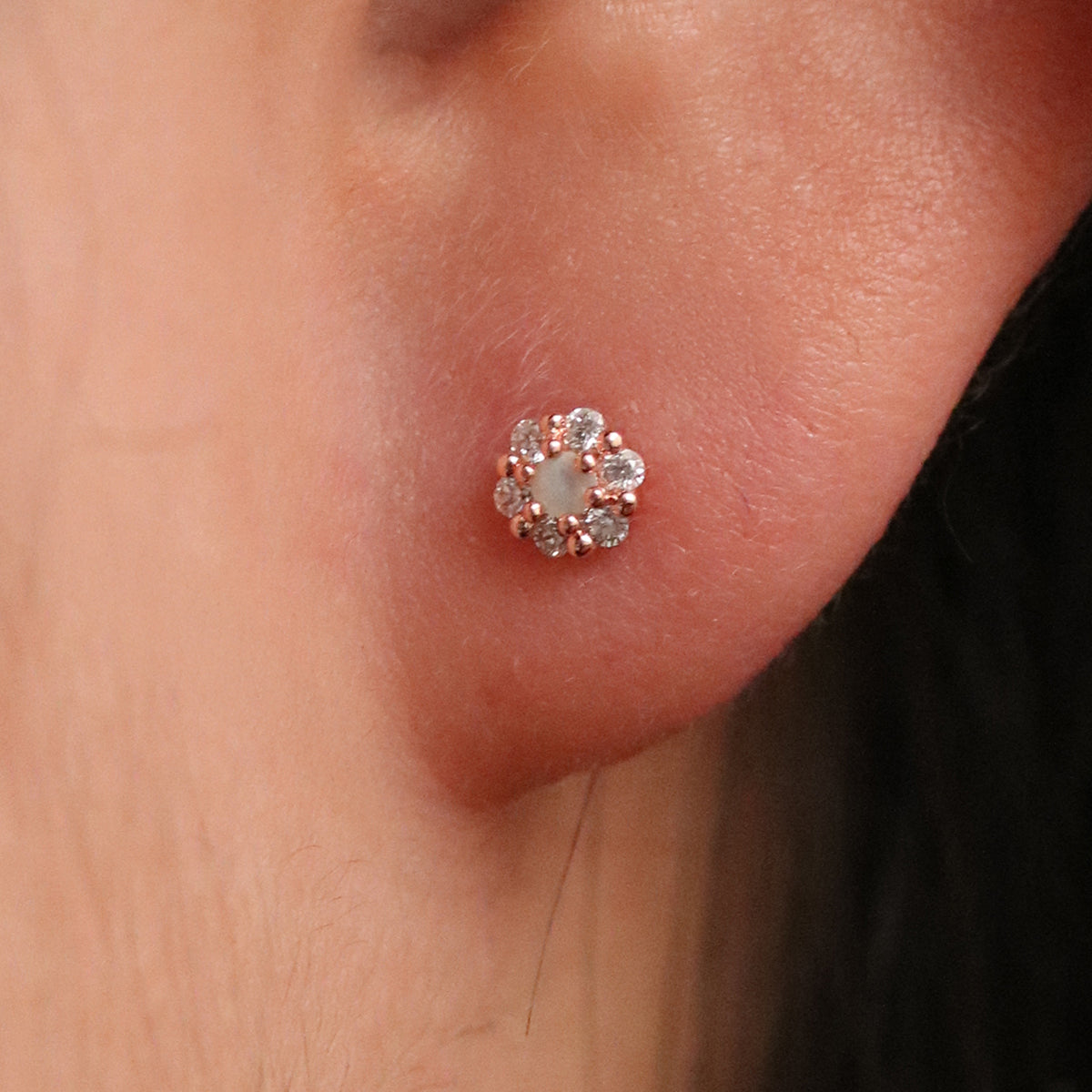 Tiny Flower Sparkle Earrings-3