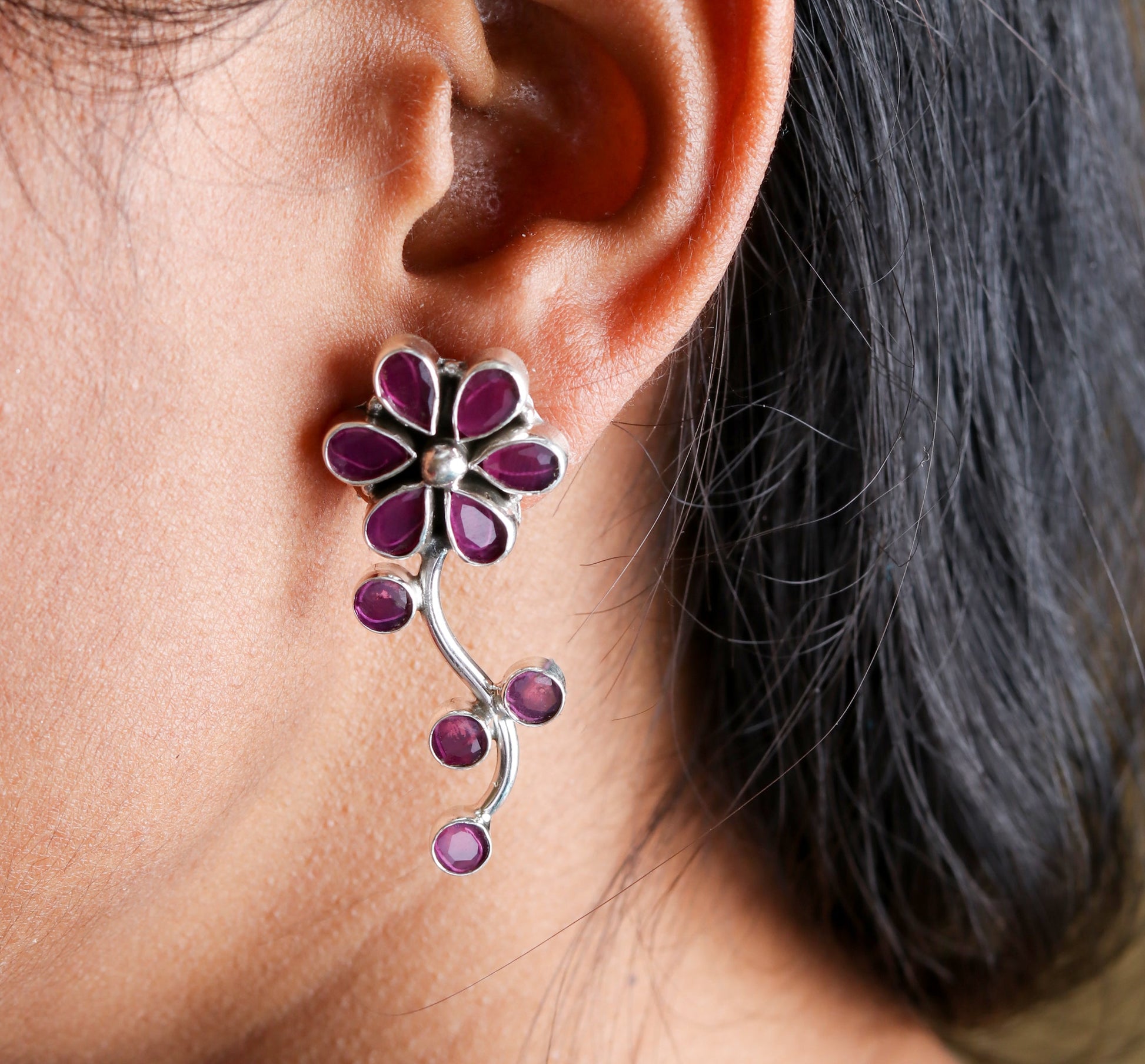 Floral Ruby Earrings-4
