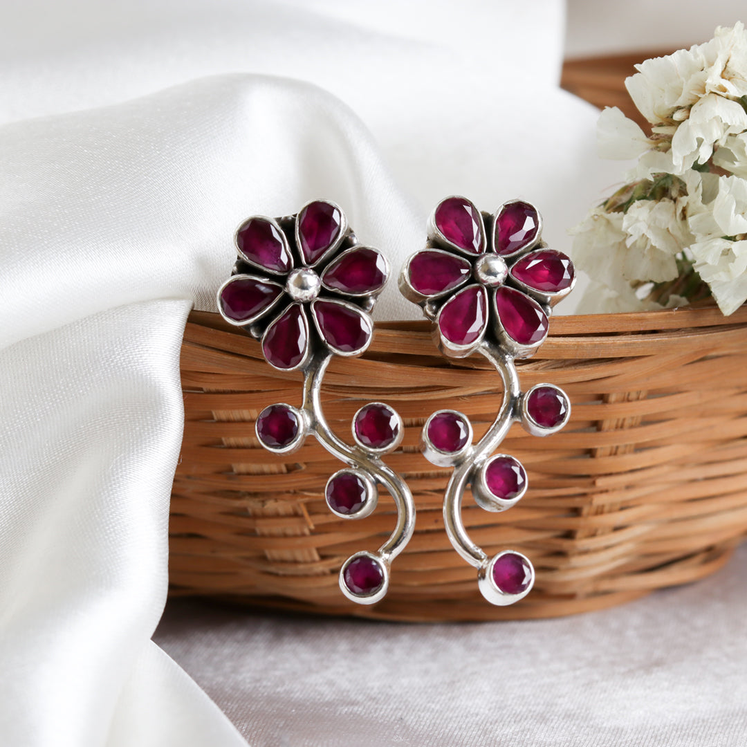 Floral Ruby Earrings-1