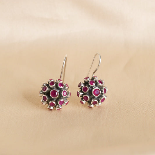 Spiked Hydro Ruby Earrings-0