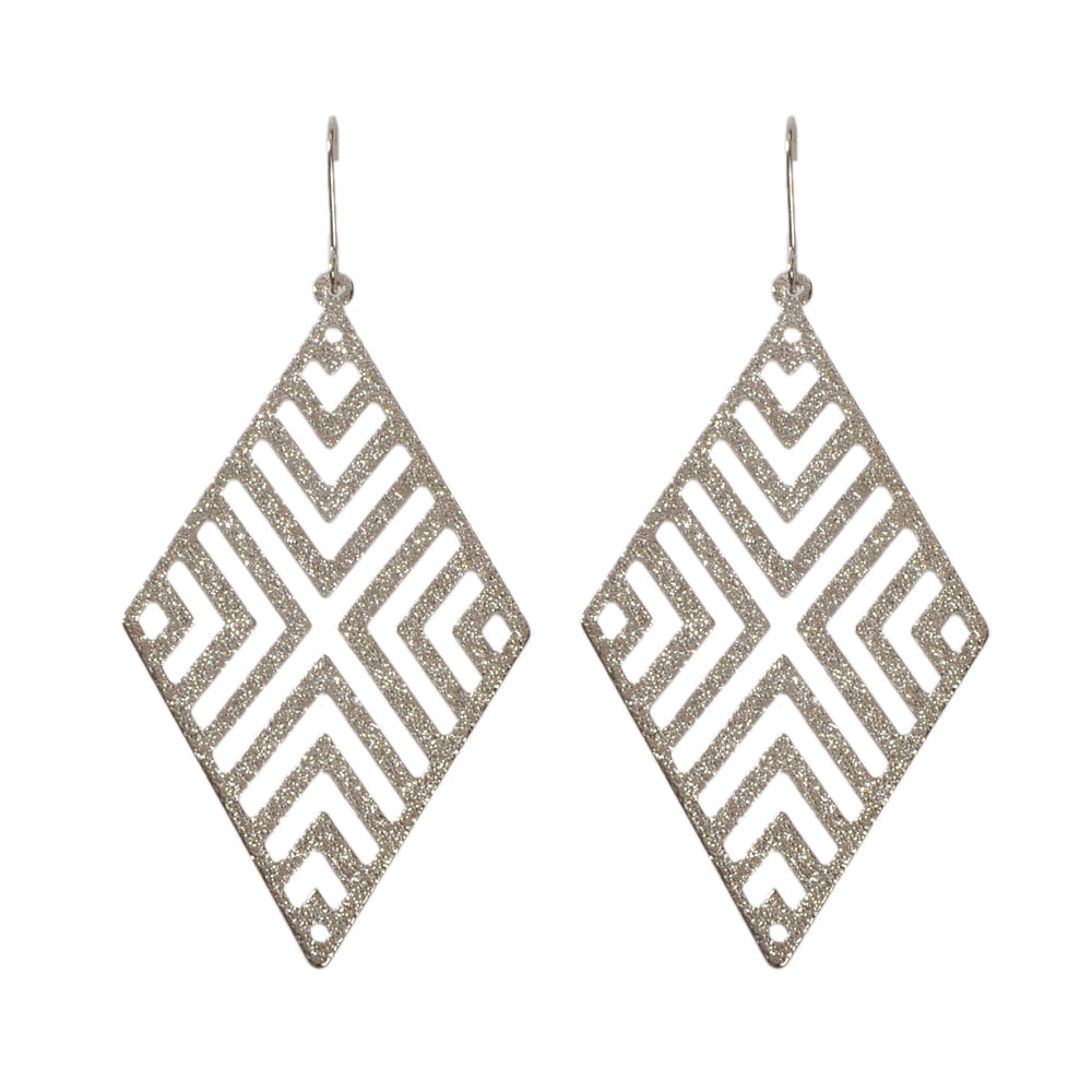 Hollow out Geometric Rhombus Drop Earrings Chic Ear Hook Boutique Jewellery-5