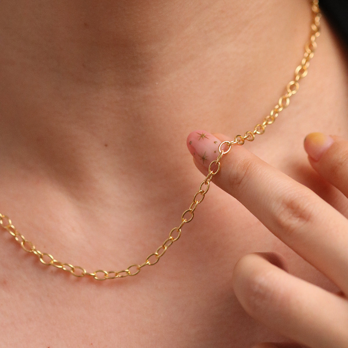 Medium oval chain necklace-1