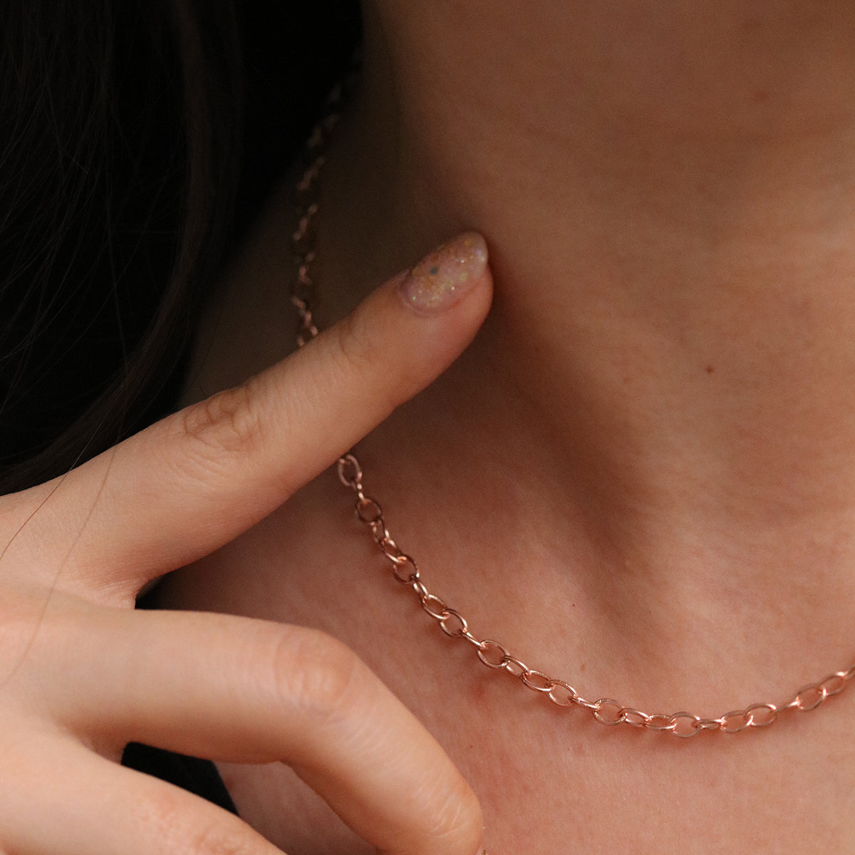 Medium oval chain necklace-3