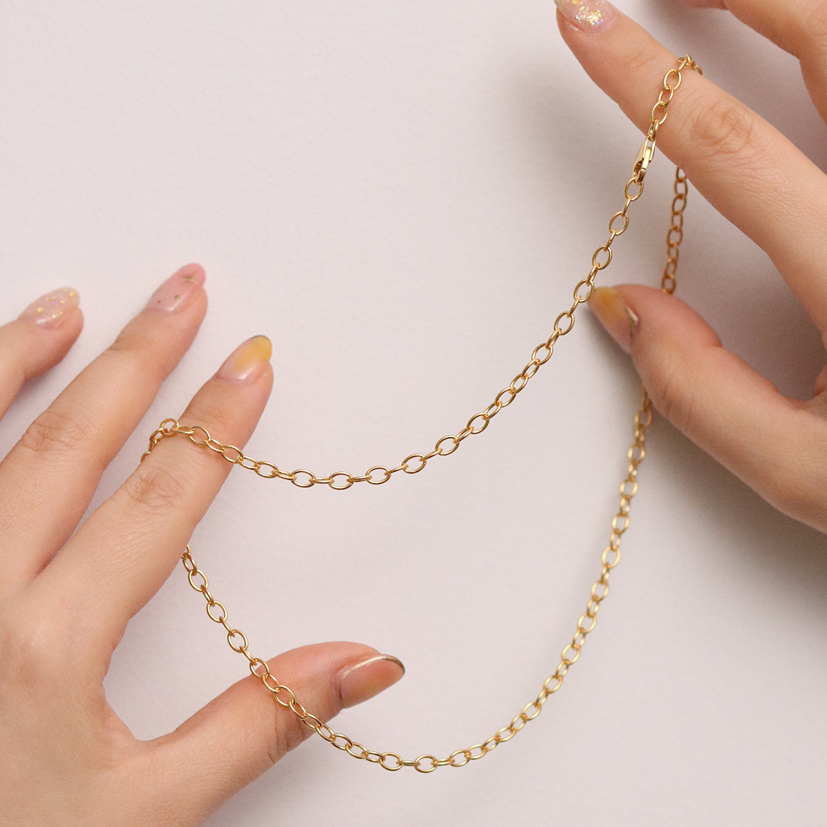 Medium oval chain necklace-4