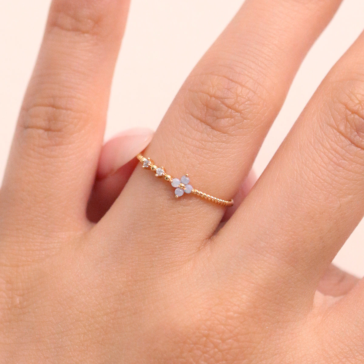 Moonstone Flower Ring-2