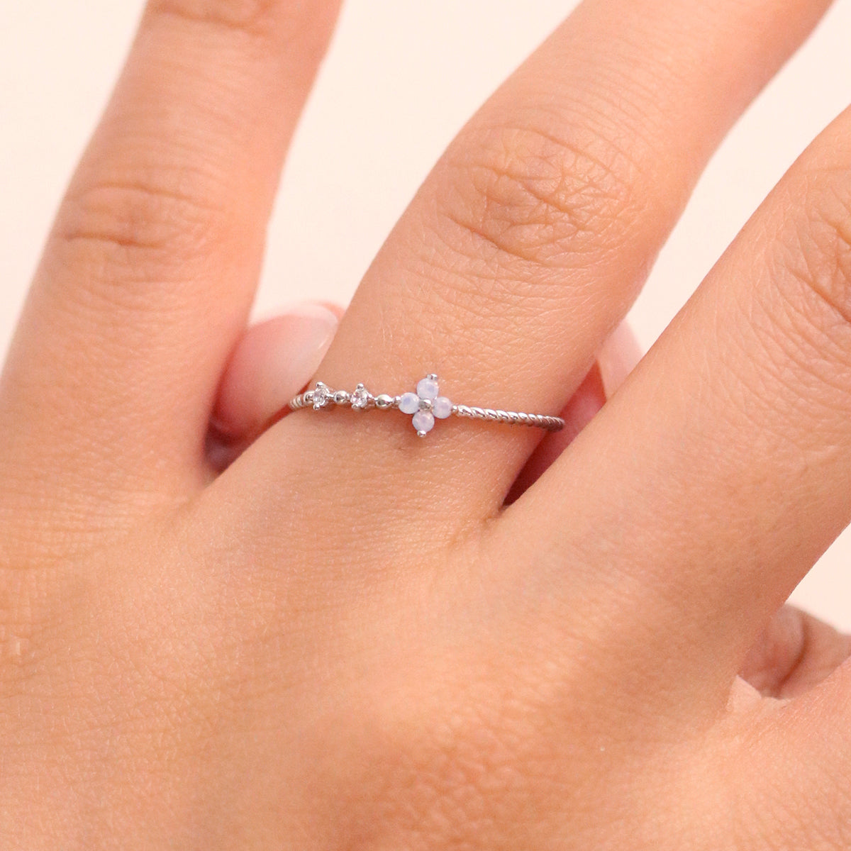 Moonstone Flower Ring-4