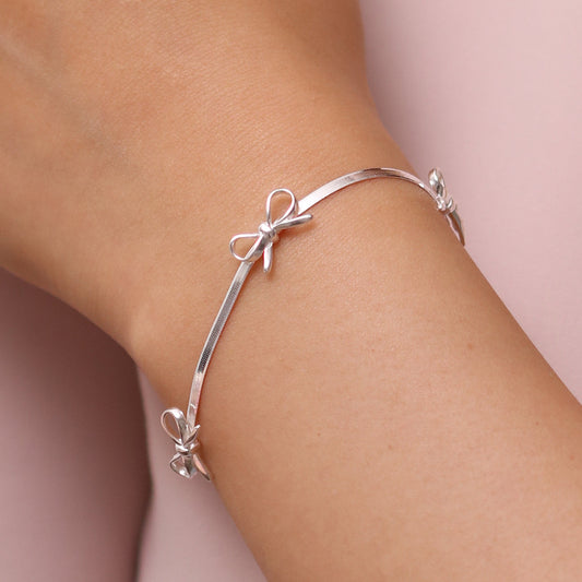 Bow Snake Chain Bracelet-0