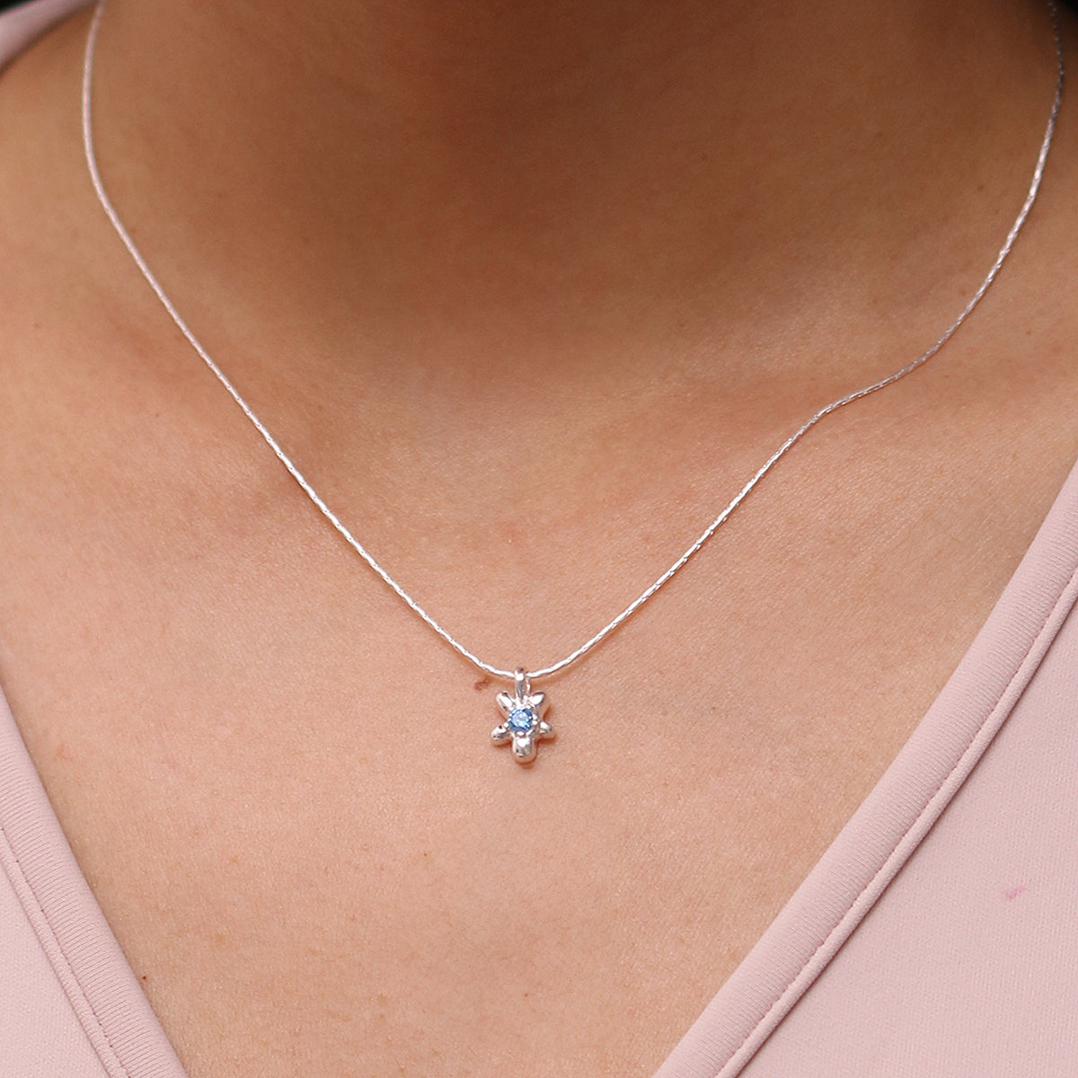 Blue star pendant necklace-0