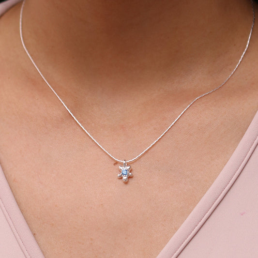 Blue star pendant necklace-0