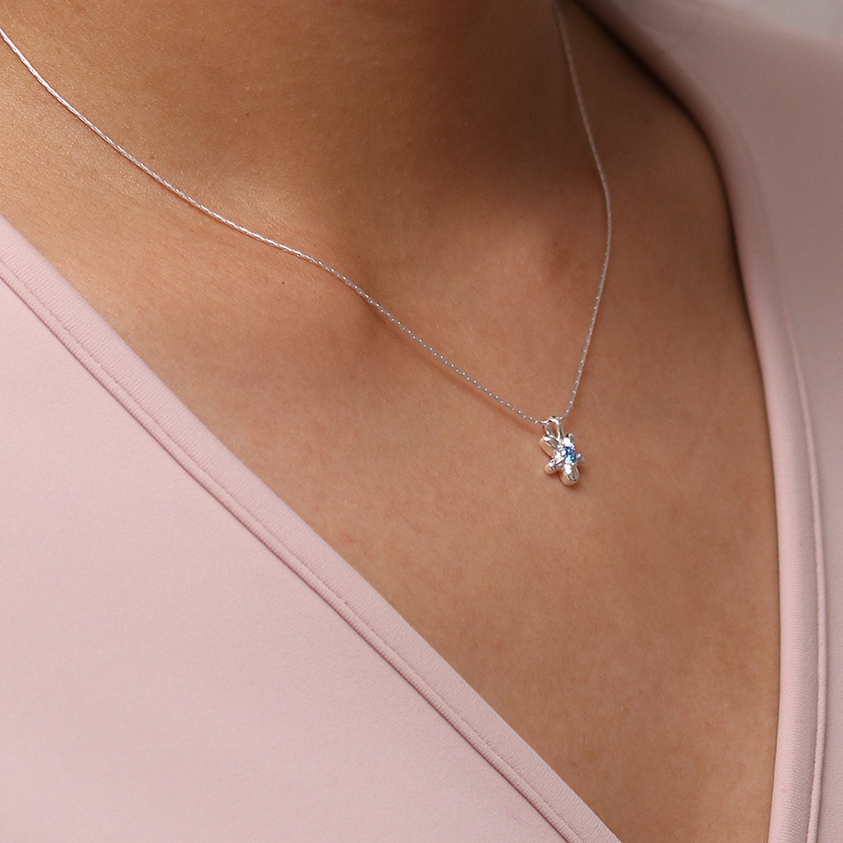 Blue star pendant necklace-2